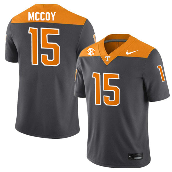 Tennessee Volunteers #15 Bru McCoy College Football Jerseys Stitched Sale-Anthracite